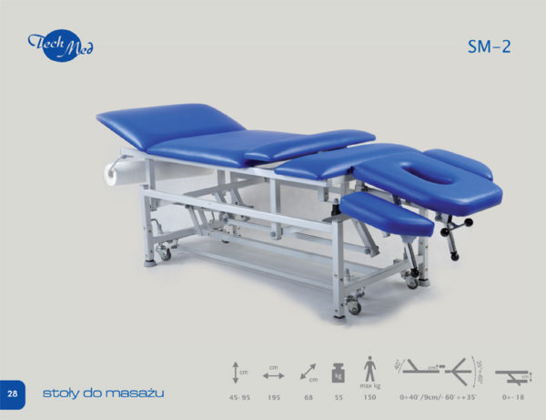 SM-2 Stół do masażu z ręczną regulacją wysokości