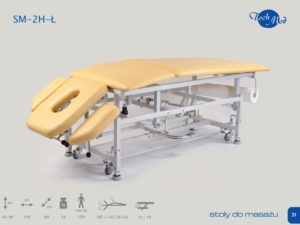 SM-2 H-Ł Łamany stół do masażu z hydrauliczną zmianą wysokością