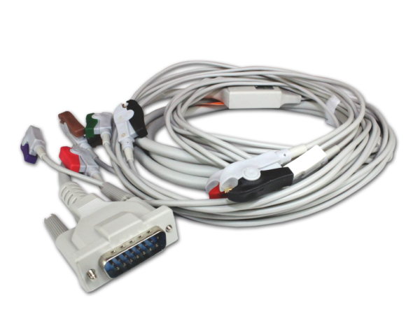 EKG. Medical-econet kabel pacjenta ze złączką zaciskową.